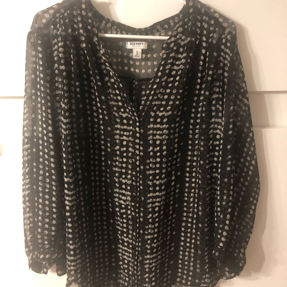 Black with cream sheer top